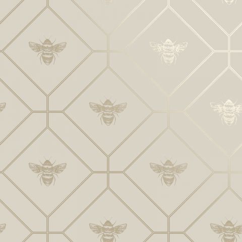 Dutch Wallcoverings Imaginarium II - Honeycomb Bee Taupe 13082