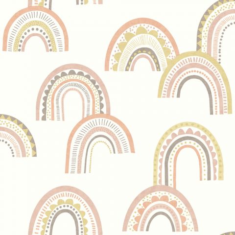 Dutch Wallcoverings - Boho Rainbow Blush Orange 13280