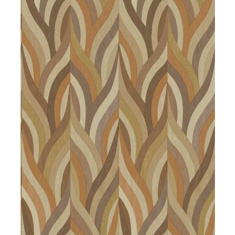 DUTCH WALLCOVERINGS FIRST CLASS ARABESQUE - ARABESQUE ORANGE MOCHA 36373