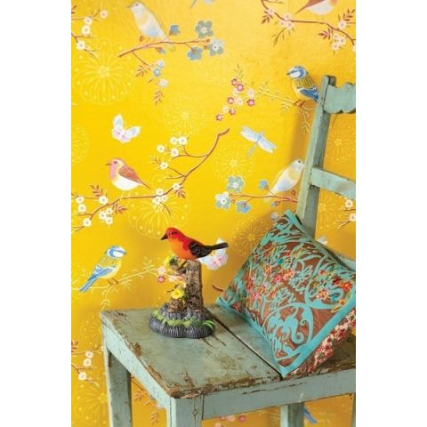 Pip Studio Wallpaper Early Bird Yellow 386014