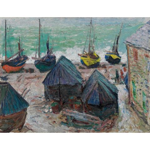 Dutch Wallcoverings Painted Memories II Boats on the Baech at Ëtretat 8078