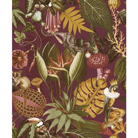 DUTCH WALLCOVERINGS FIRST CLASS ARBORETUM - REVERIE BURGUNDY 91769