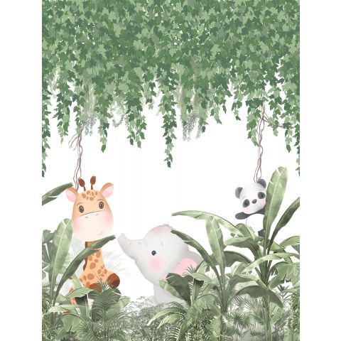 CUTE WALLS JUNGLE FRIENDS EXPEDITION - VERDANT GREEN CW6016-1