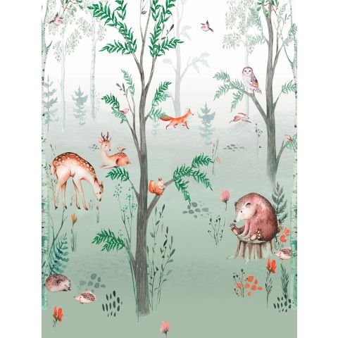 CUTE WALLS NATURE - FOREST FRIENDS 212x280cm