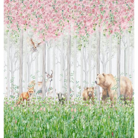 CUTE WALLS SPRING WOODLAND - AURORA PINK CW6045-1  