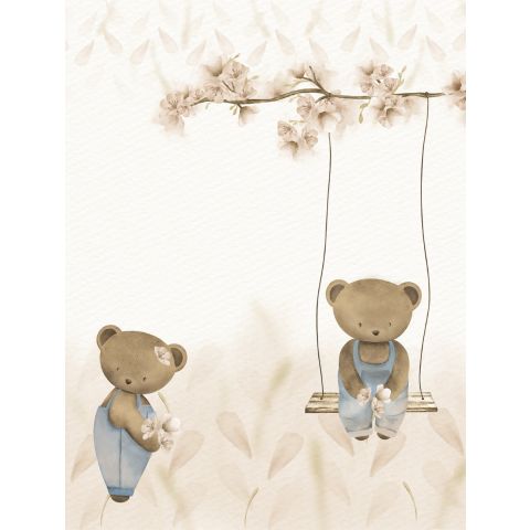 CUTE WALLS SWINGIN TEDDY -  TAUPE CW6127-2