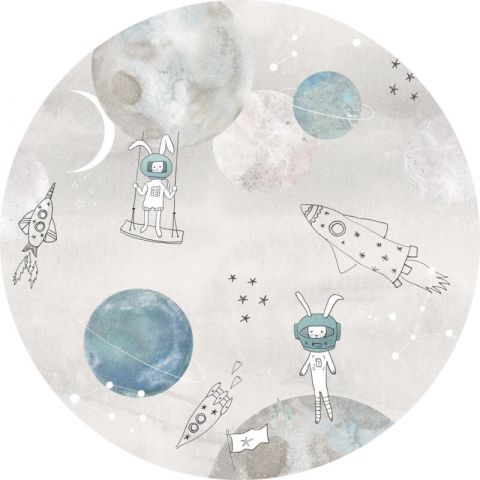 Behangexpresse Sofie & Junar - To the Moooon grey Circle