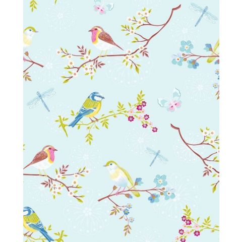 Pip Studio Wallpaper Early Bird Light Blue 375081