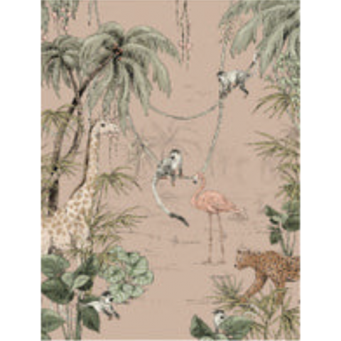 DUTCH WALLCOVERINGS - ANNET WEELINK VOL.1 JUNGLE JAZZ DUSTY BLUSH "REPEATABLE"